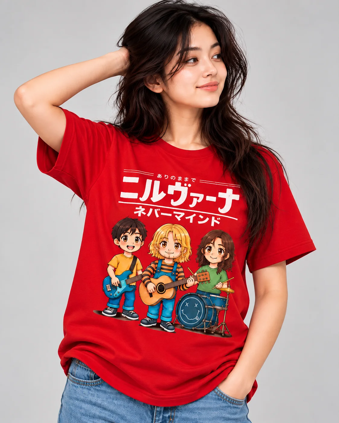 Anime Band Graphic Regular Fit T-Shirt for Women