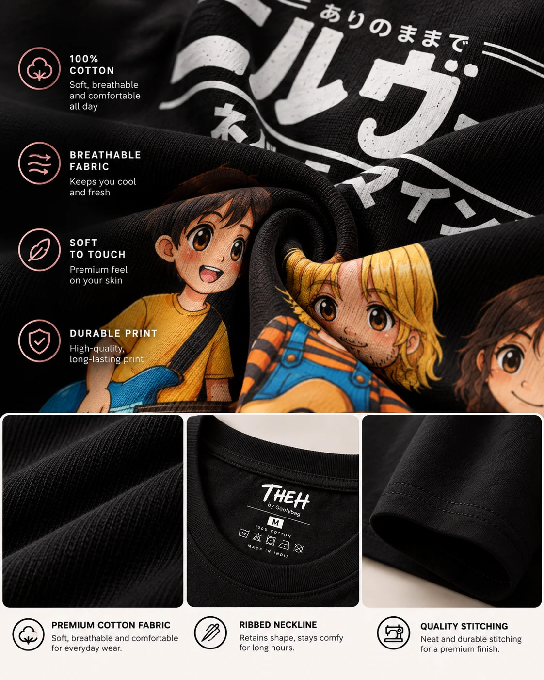 Anime Band Graphic Regular Fit T-Shirt for Women - Image 16