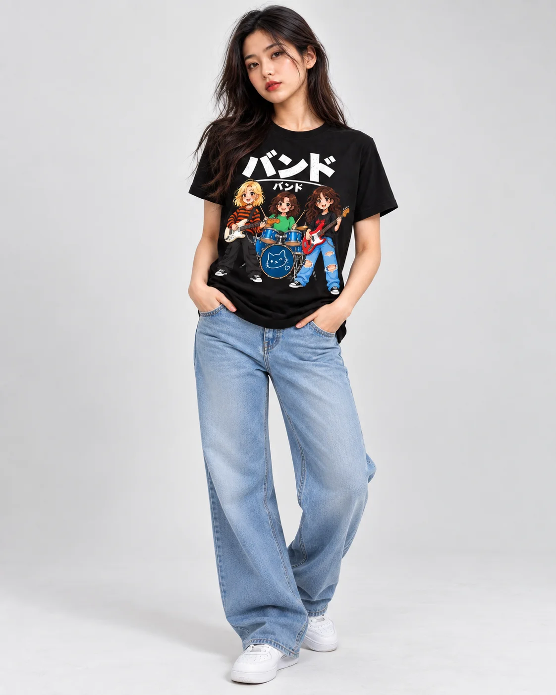 Band Anime Graphic T-Shirt for Women - Image 3