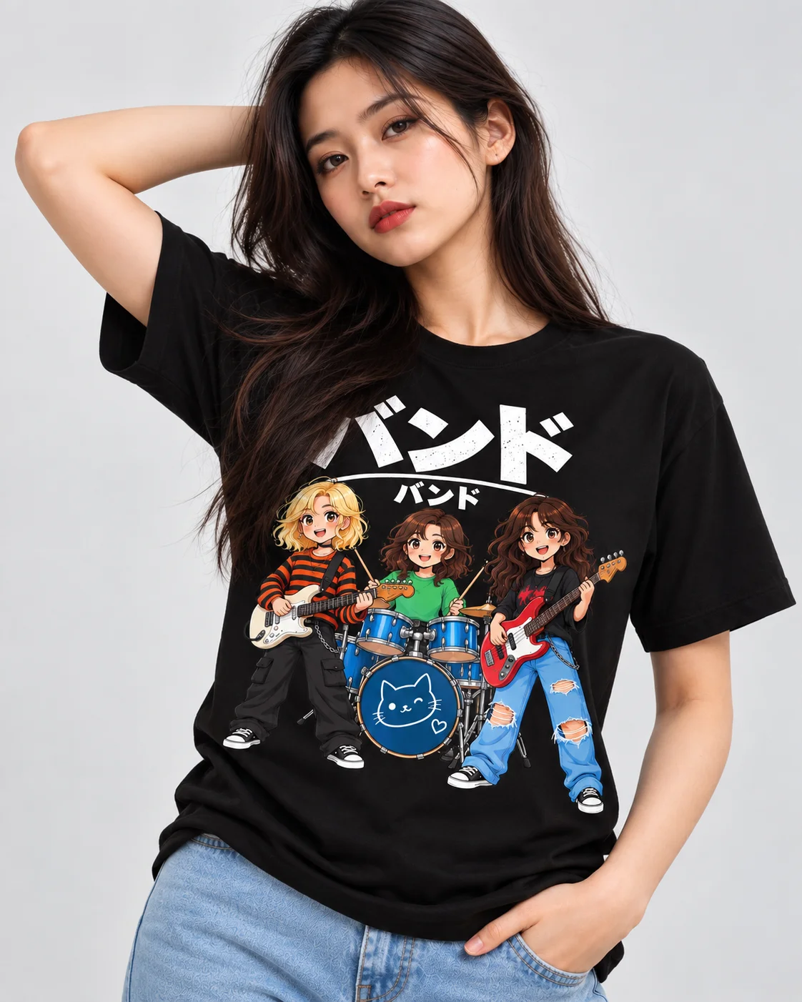 Band Anime Graphic T-Shirt for Women - Image 5