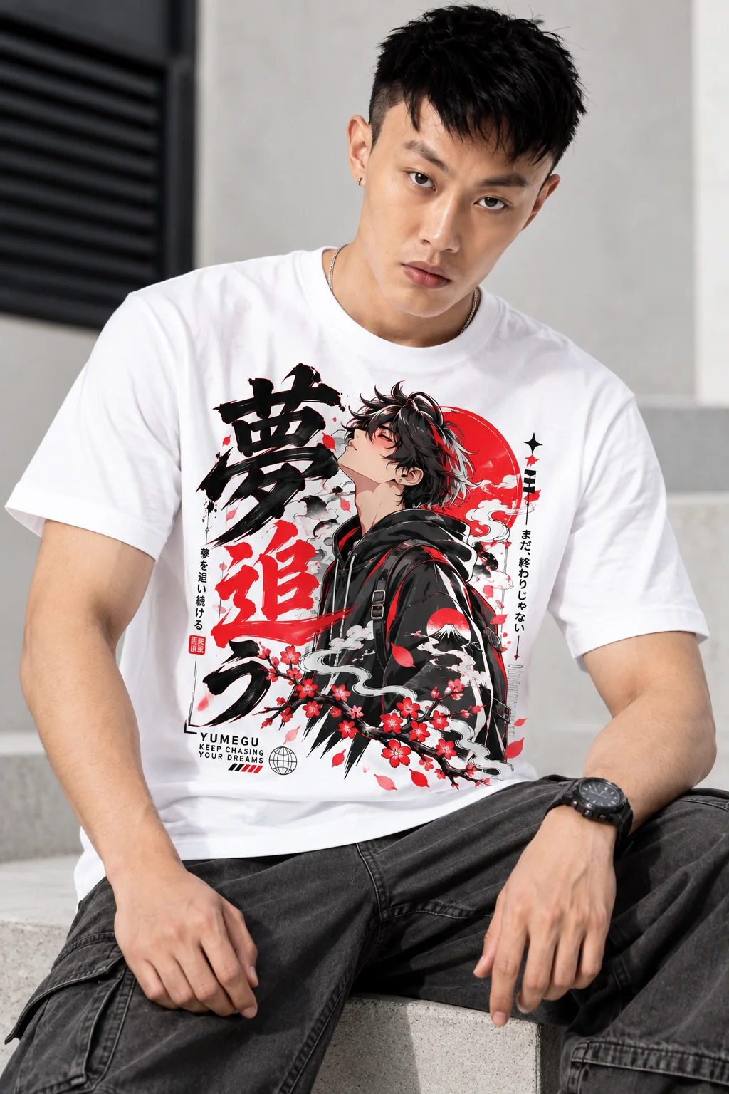 Keep Chasing Your Dreams Anime Graphic T-Shirt - Image 4